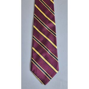 Brooks Brothers Limited Edition Burgundy Navy Gold Stripe REPP Tie 230/250 60"